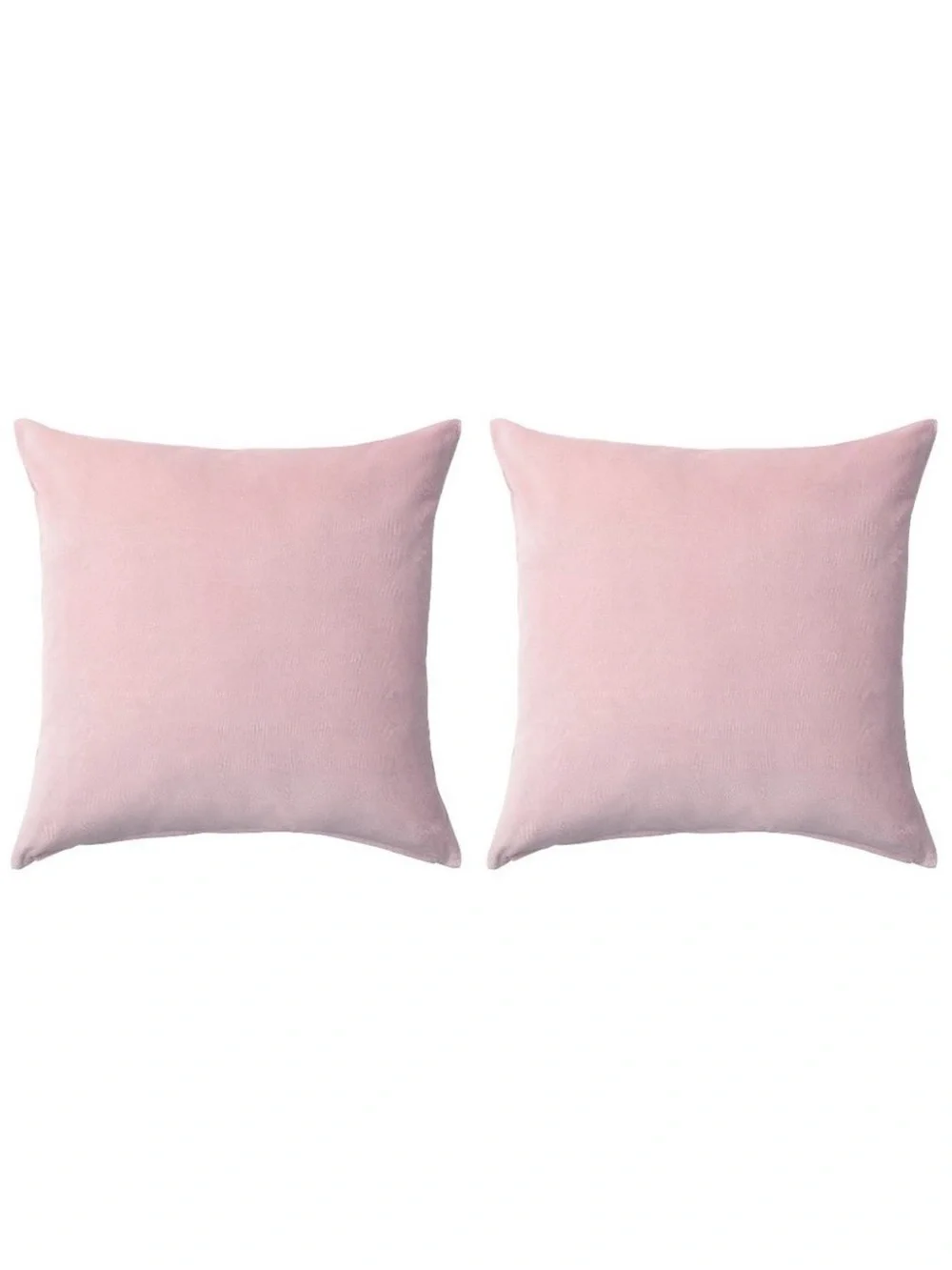 2 IKEA Sanela Pillow Covers Pink 100% Cotton Velour Pastel Pink Cases